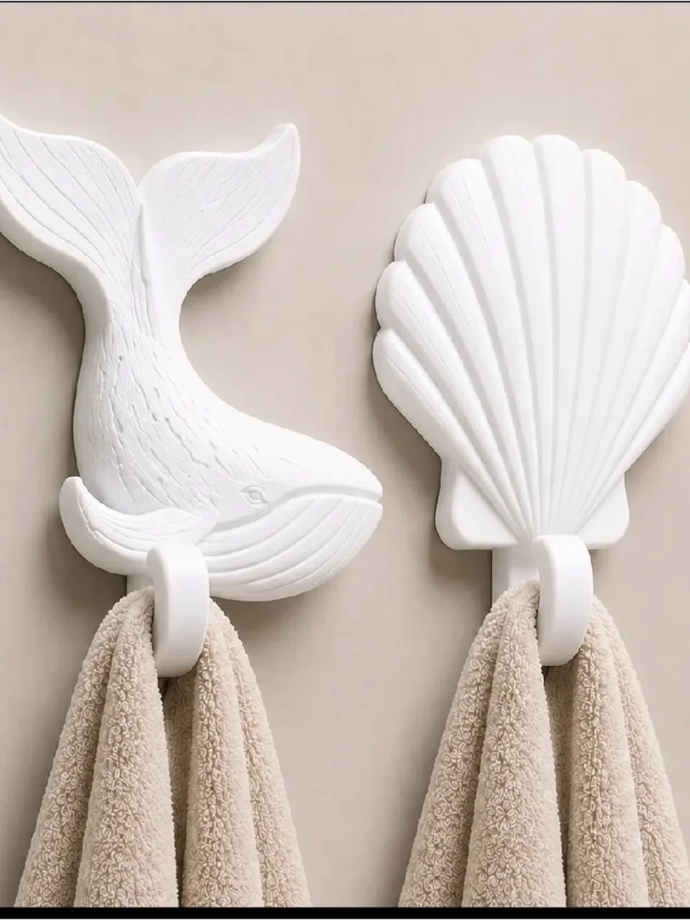 Ocean Wall Hook Set | Whale & Shell | 3D Printed